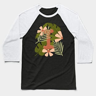 I letter floral Baseball T-Shirt